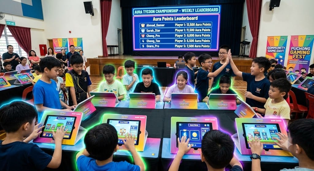 Let kids compete in aura tycoon short games to earn aura points on leaderboard